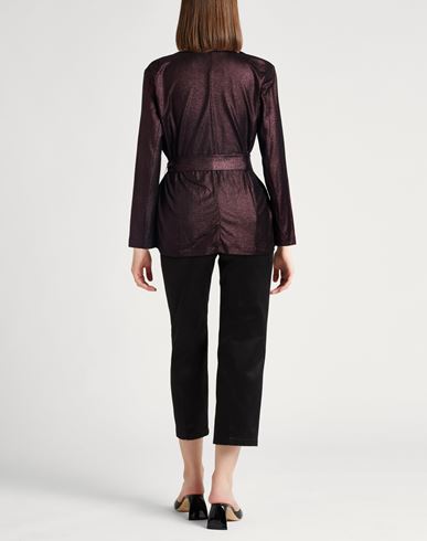 Woman Blazer Dark purple Size 1 Viscose, Elastane
