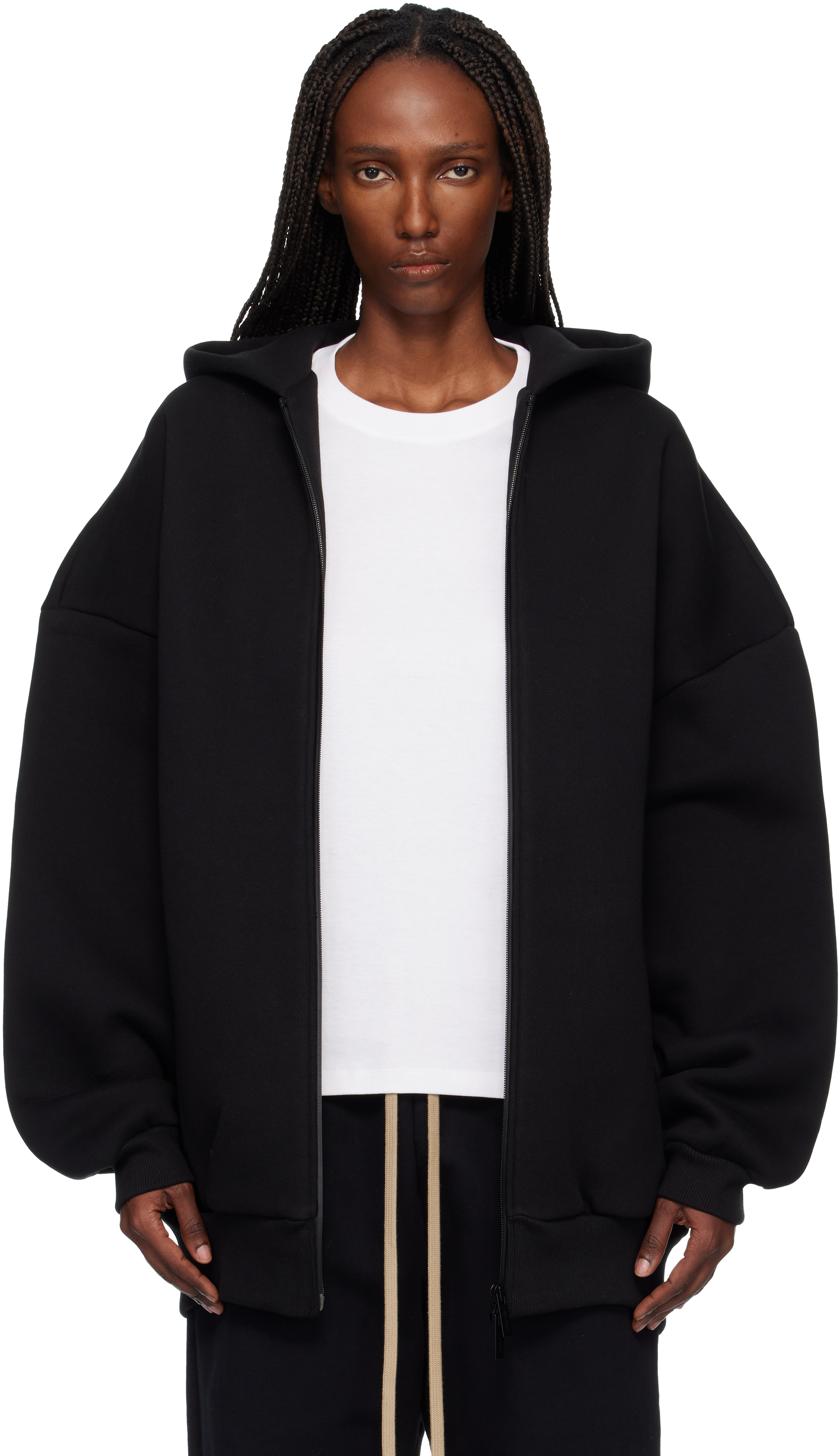 Black Athletics Zip Up Hoodie
