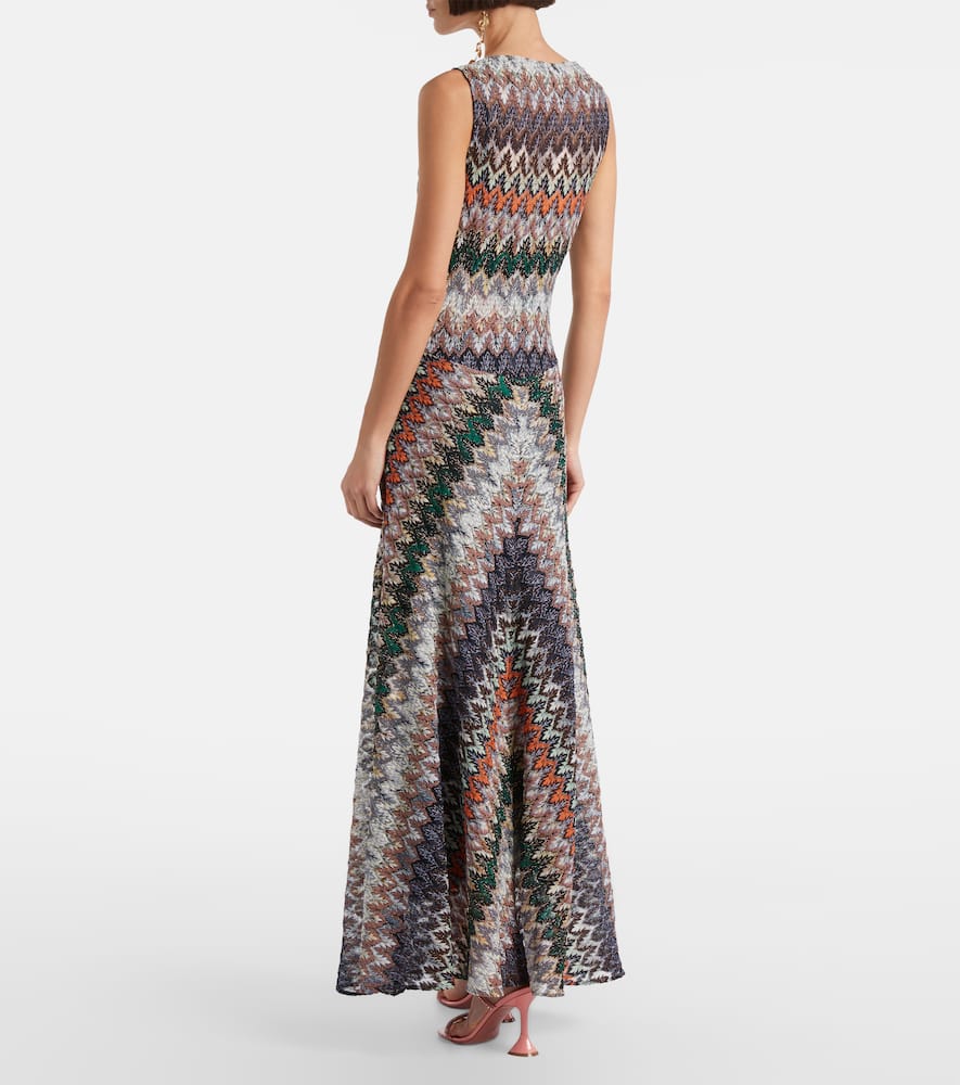 Zigzag lamé maxi dress