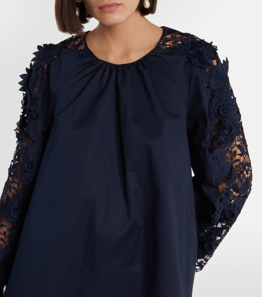 Lace-detail cotton blouse