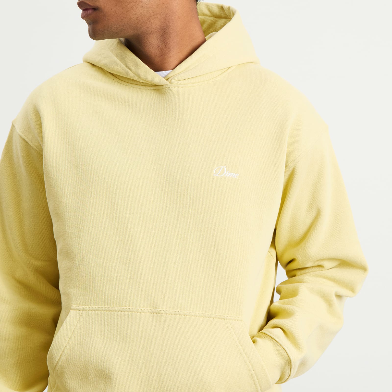 Men's Cursive Small Logo Hoodie Cloud Cream