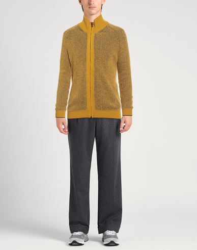 Man Cardigan Mustard Size 40 Merino Wool, Alpaca wool, Recycled polyacrylic, Polyamide