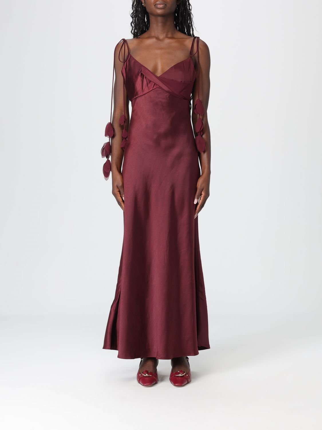Satin Flower Midi Dress
