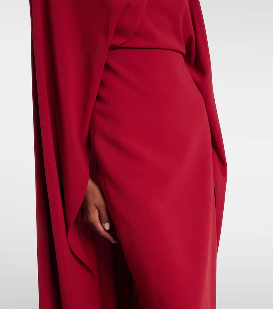 Neolitsea caped crêpe cocktail dress