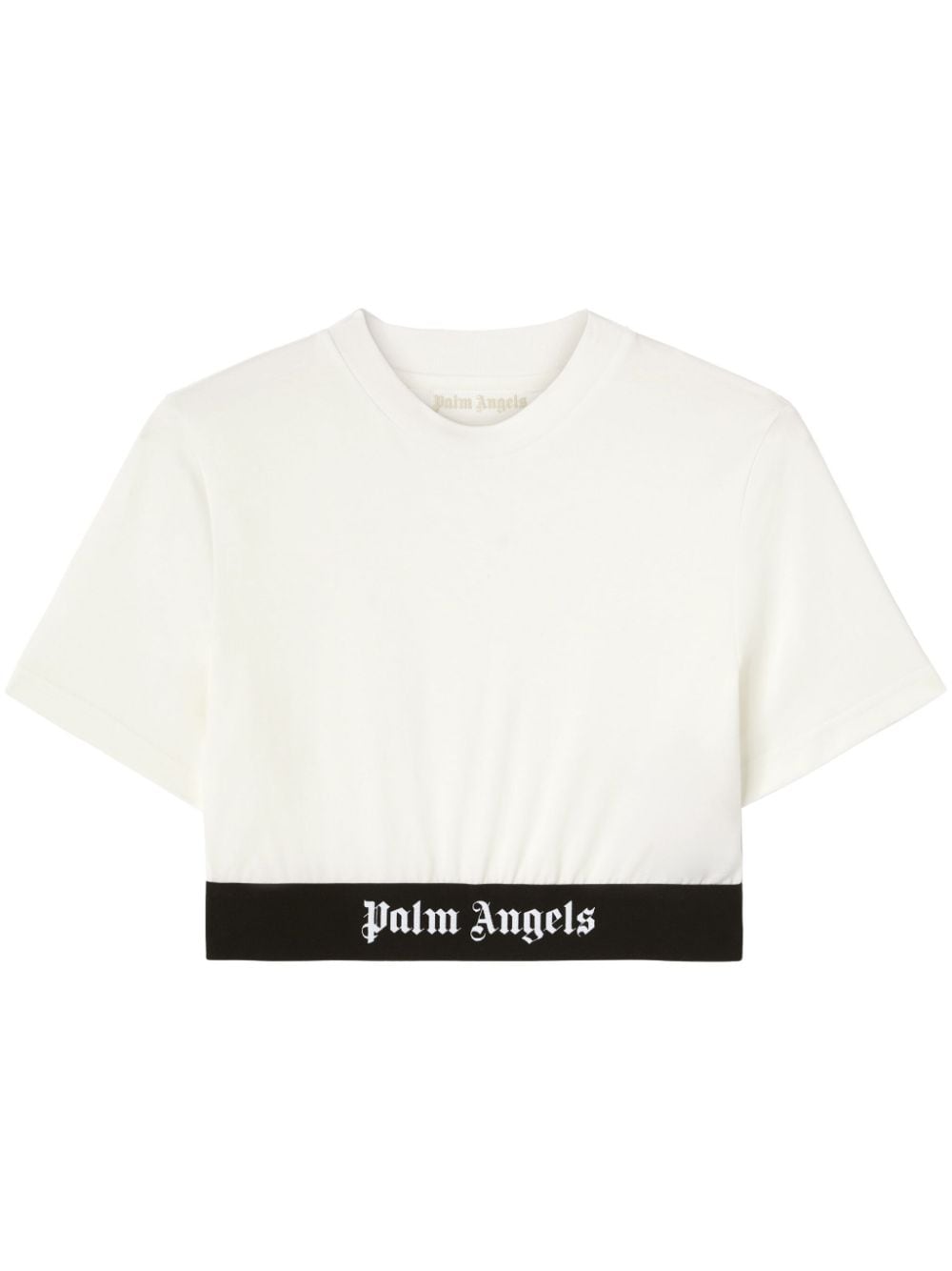Crop T-shirt In White Cotton