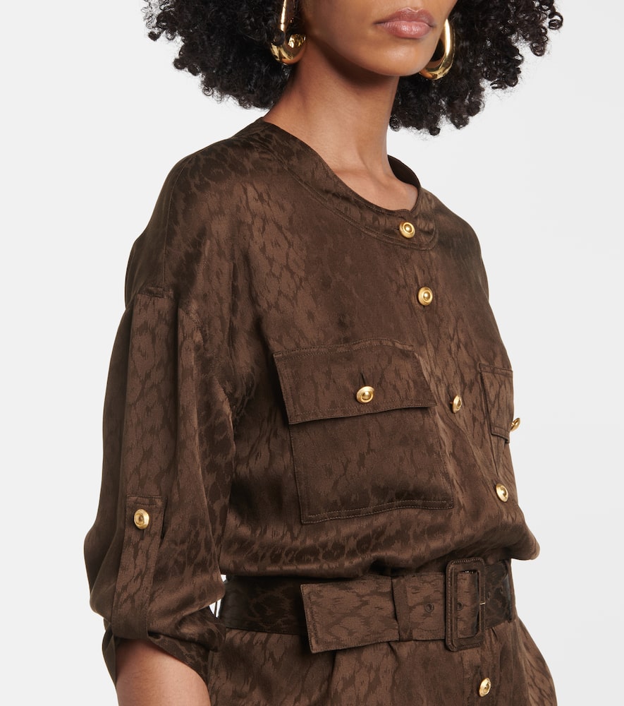 Silk jacquard midi dress