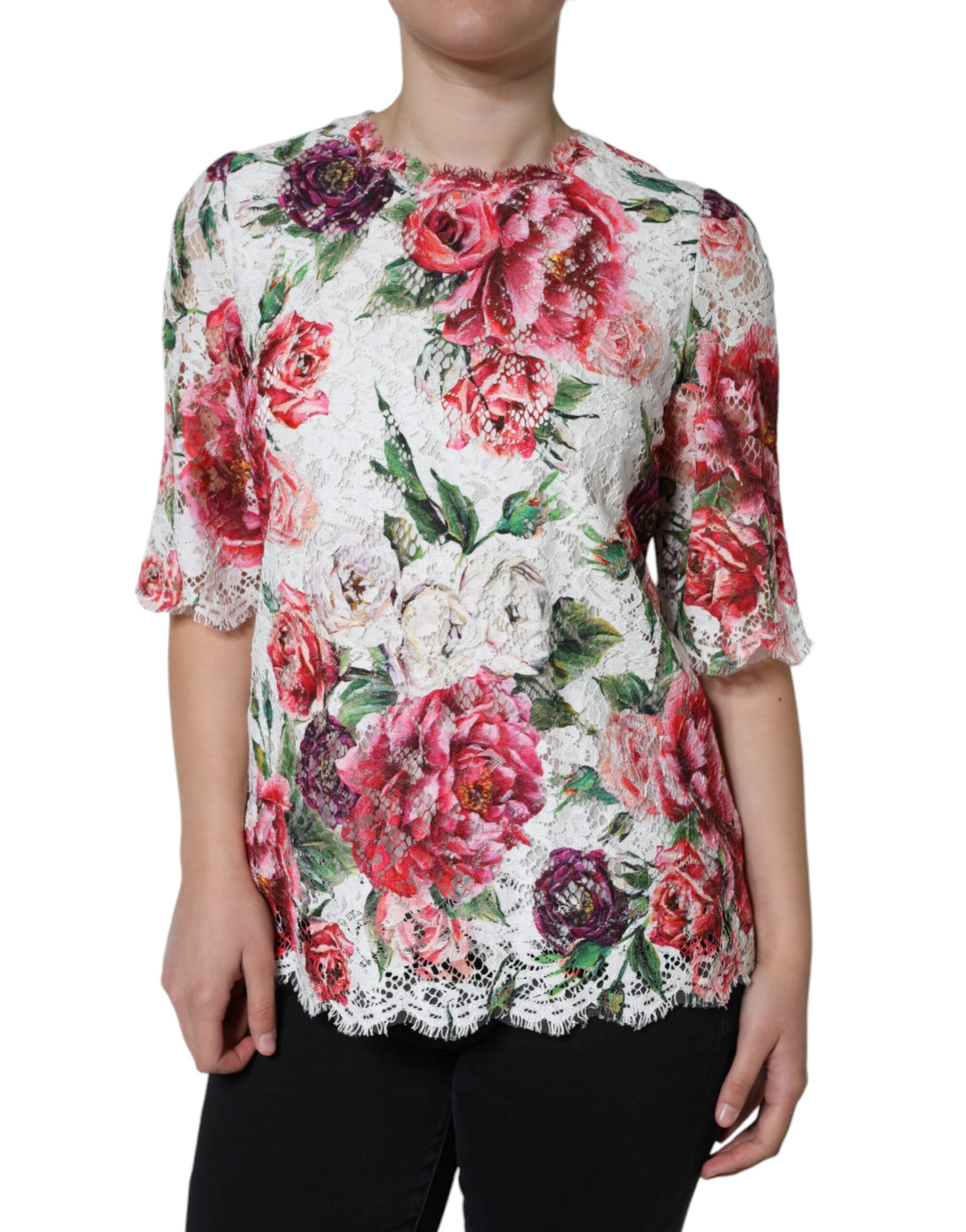 Floral Lace Blouse — White