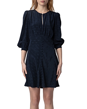 Rhodri wings-jacquard dress - Blue
