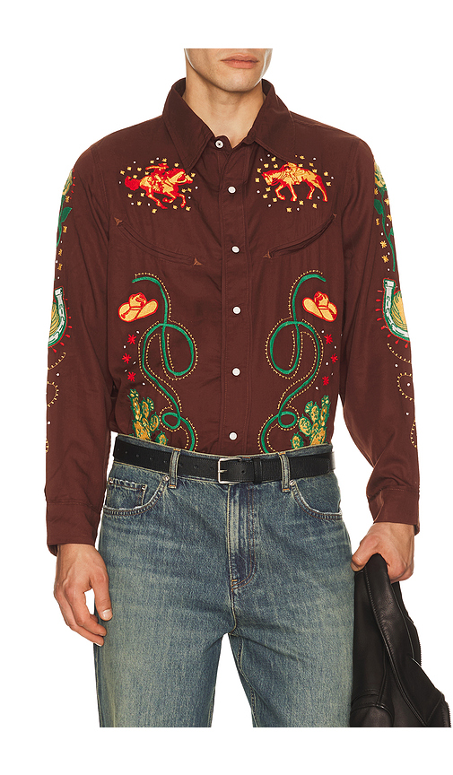 Sendero Provisions Co. Show Pony Shirt in Brown. XL/1X. Also in XS