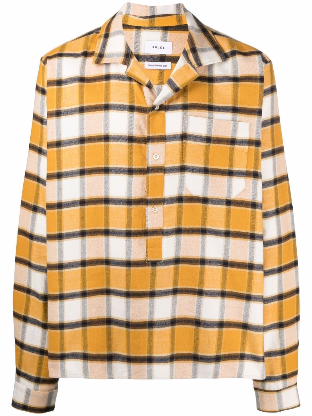 Check button-down shirt - Yellow