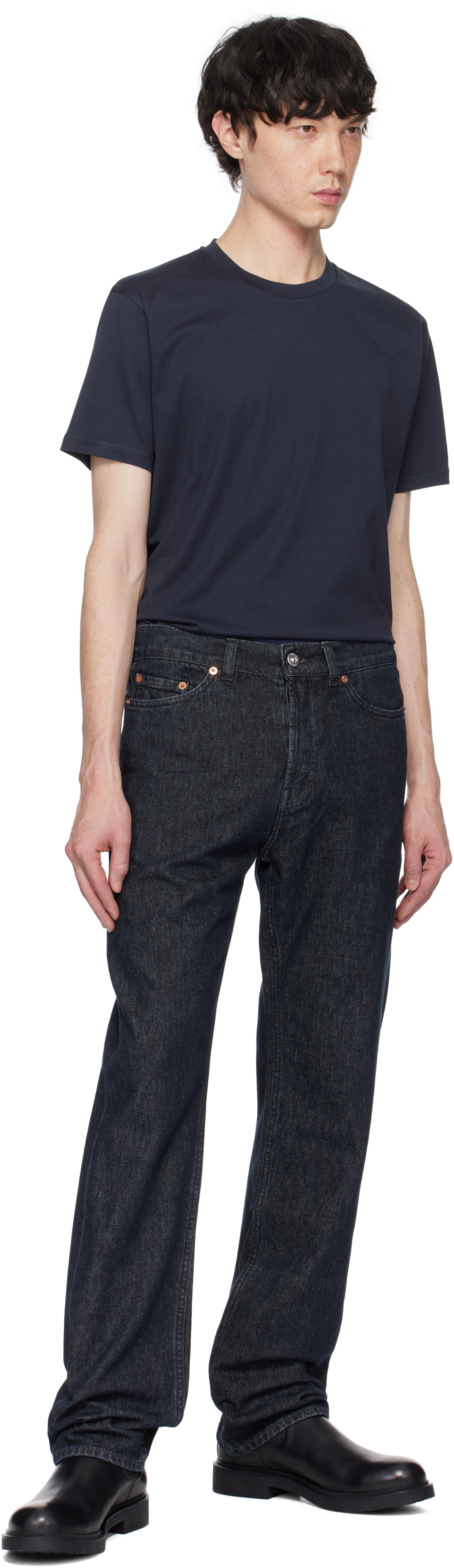 Sunspel Navy Riviera Midweight T-shirt