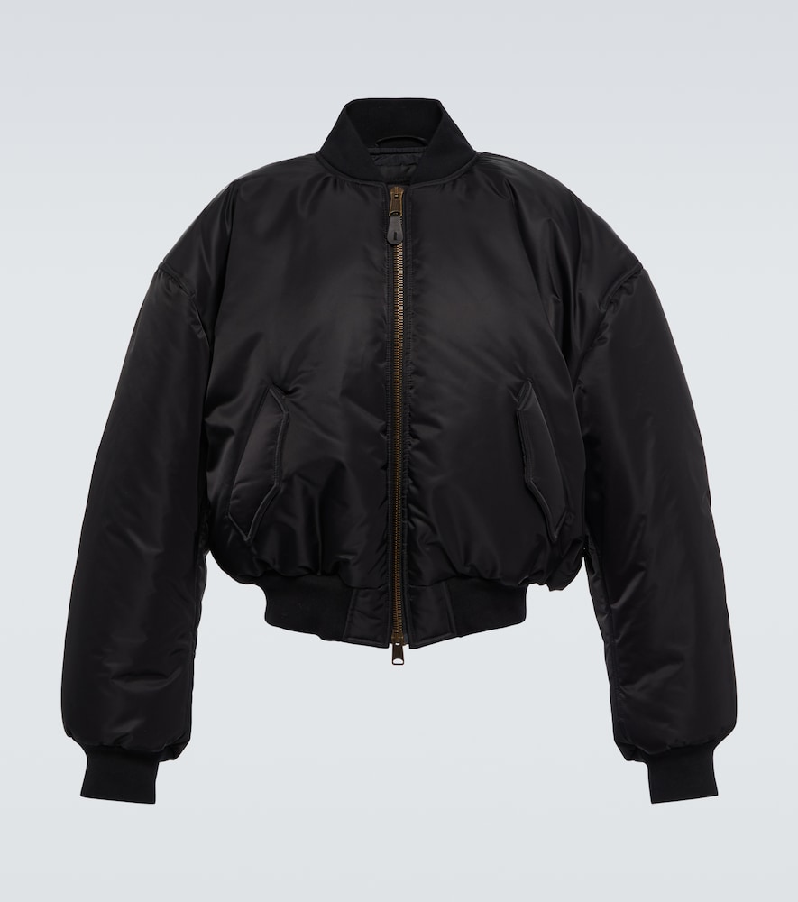 Padded nylon bomber jacket
