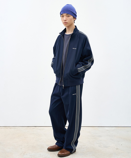Jacquard Jersey Track Pants Navy