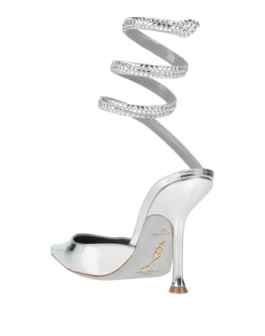 Rene' Caovilla Woman Pumps Silver Size 11 Textile fibers