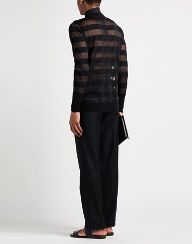 Man Turtleneck Black Size 36 Virgin Wool, Polyester