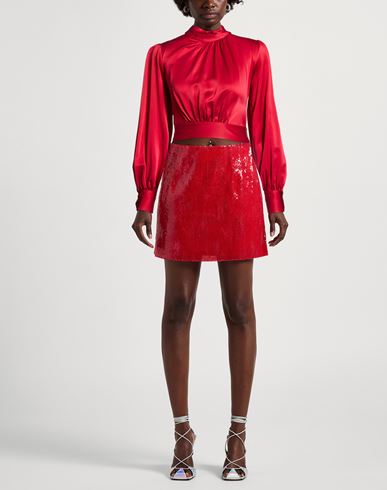 Woman Top Red Size 10 Silk
