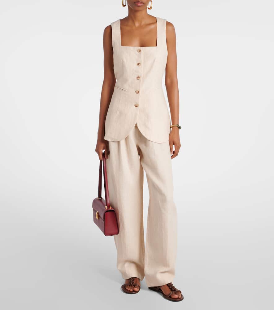 Lucille pinstripe linen vest
