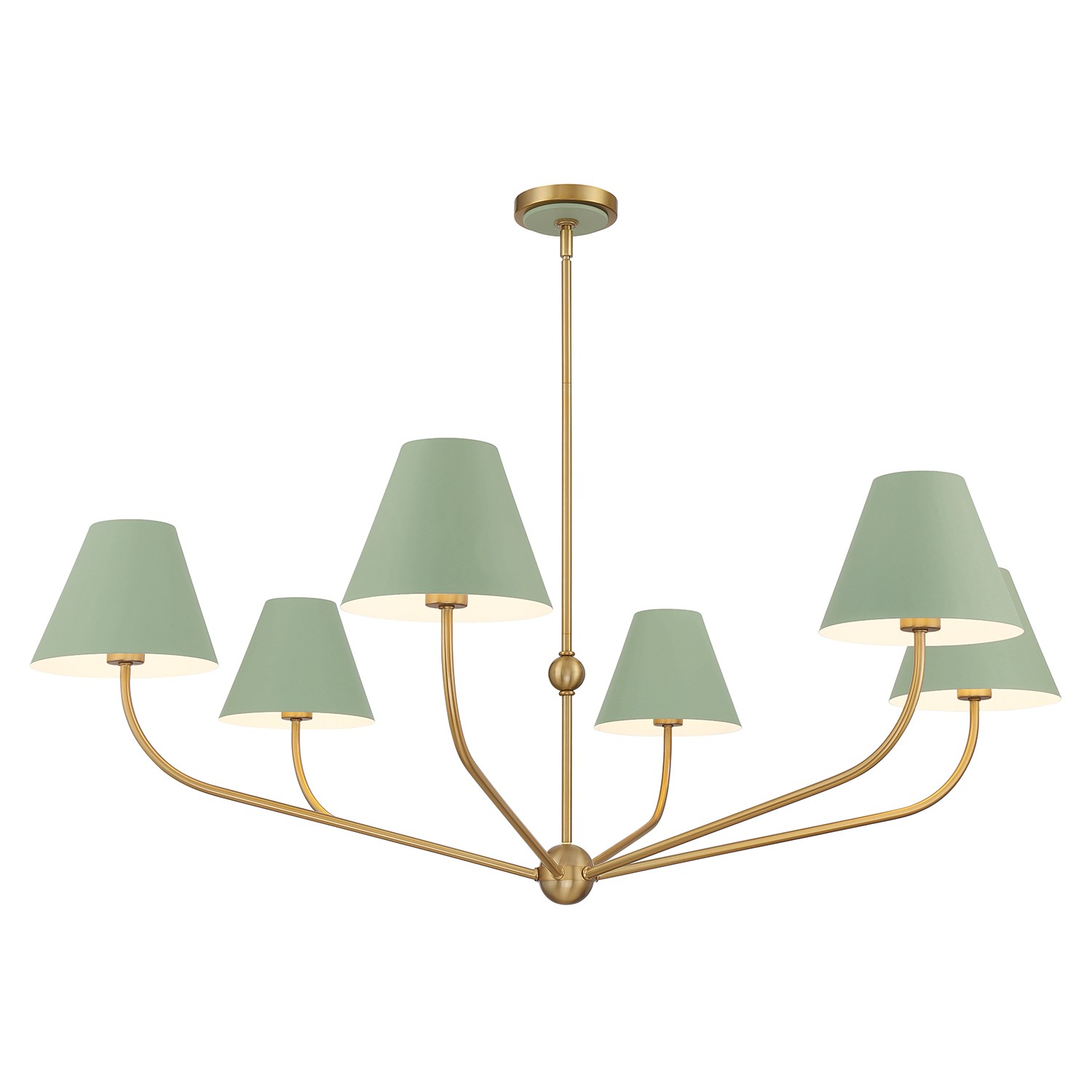 Vibrant Gold Green Chandelier from the Xavier Collection