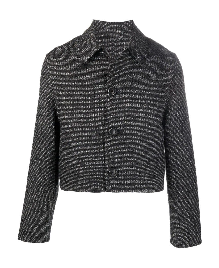 Textured cropped jacket