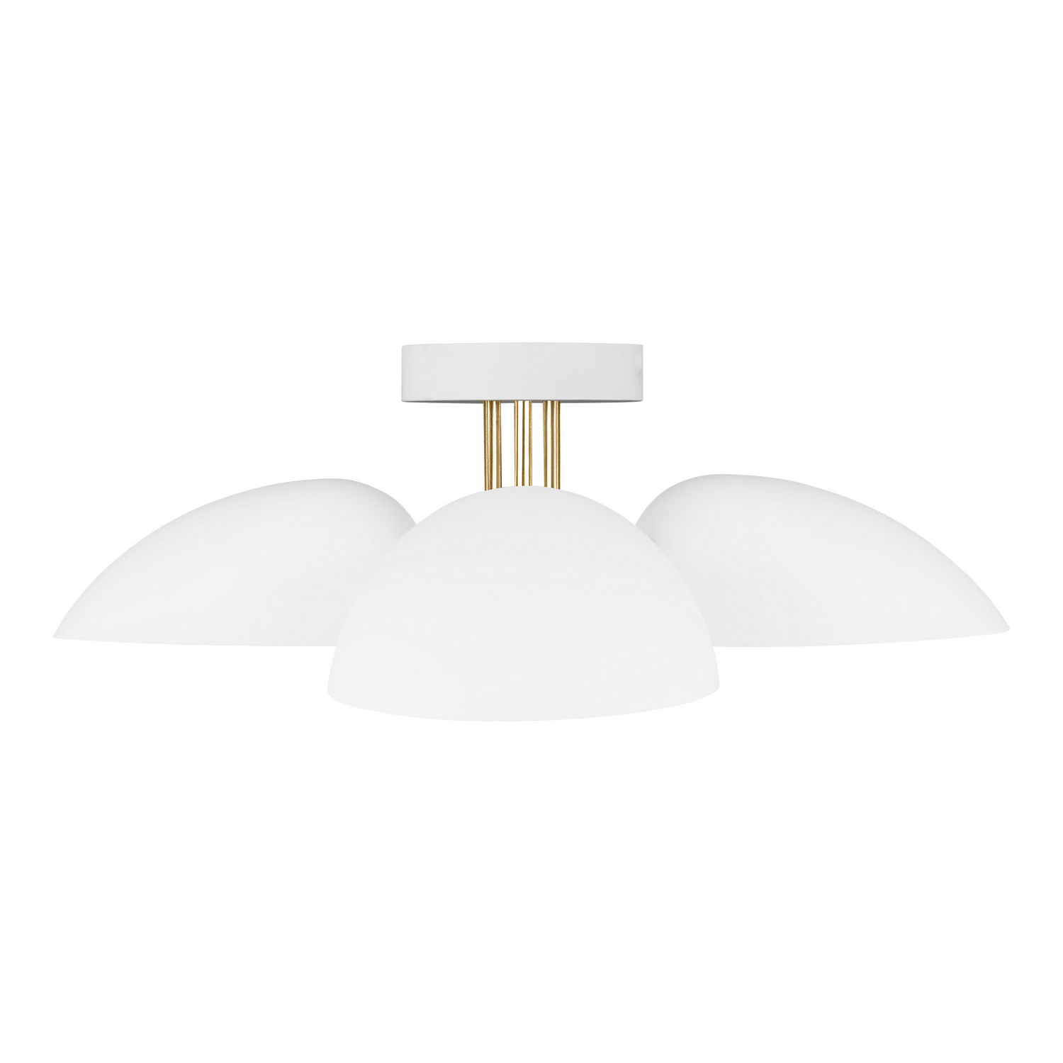 Visual Comfort Studio Jane 3-Light Ceiling Light in Matte White And Burnished Brass by Ellen Degenere