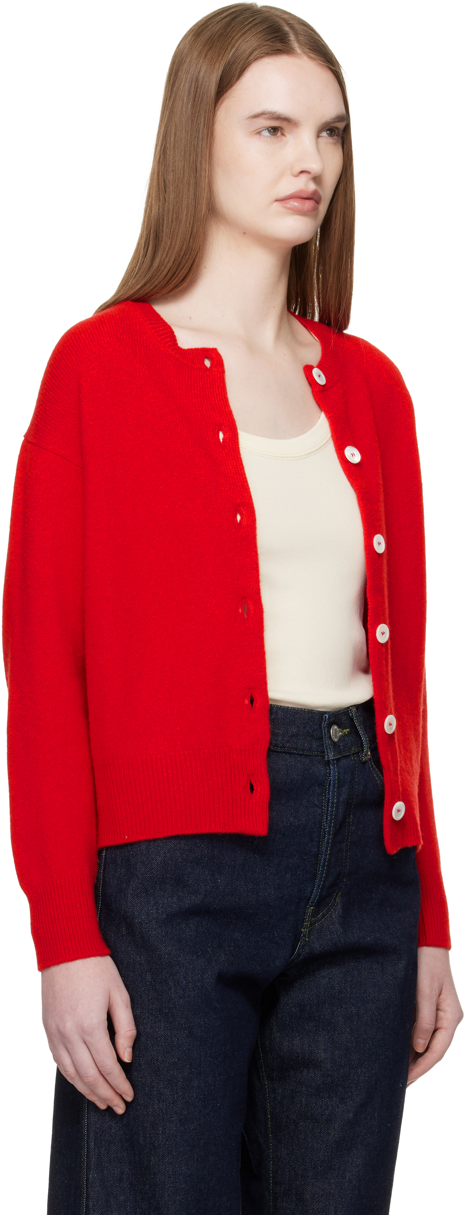 Red Ada Crewneck Cardigan