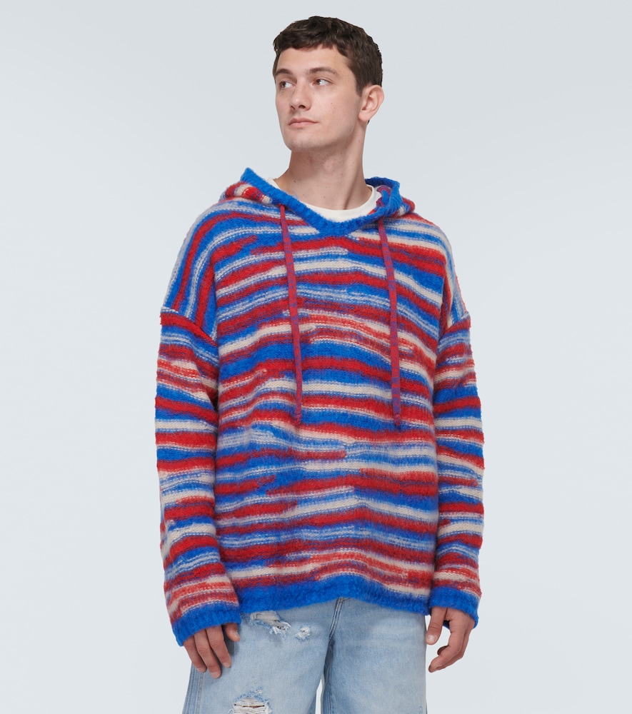 Gradient knitted oversized hoodie