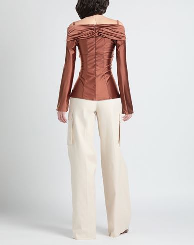 Woman Top Brown Size 10 Polyamide, Elastane