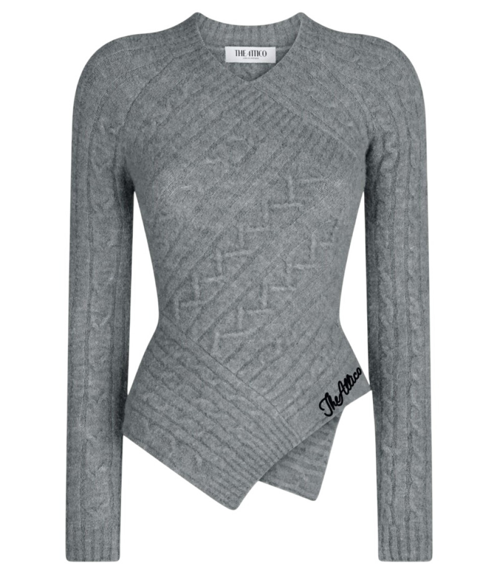 Light Grey V Neck Sweater