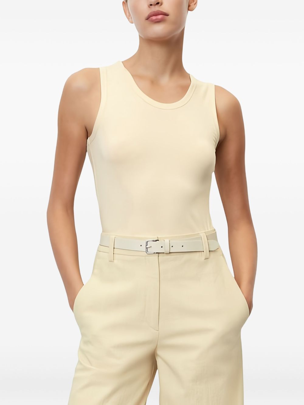 Ribbed sleeveless top - Neutrals