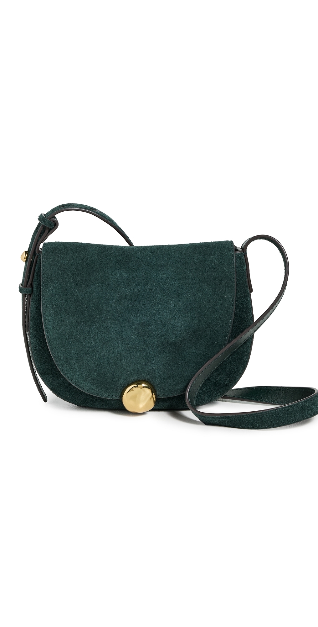 Suede Small Dakota Saddle Crossbody Bag Midnight Forest One Size
