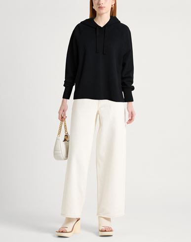 Woman Sweatshirt Black Size S Cotton