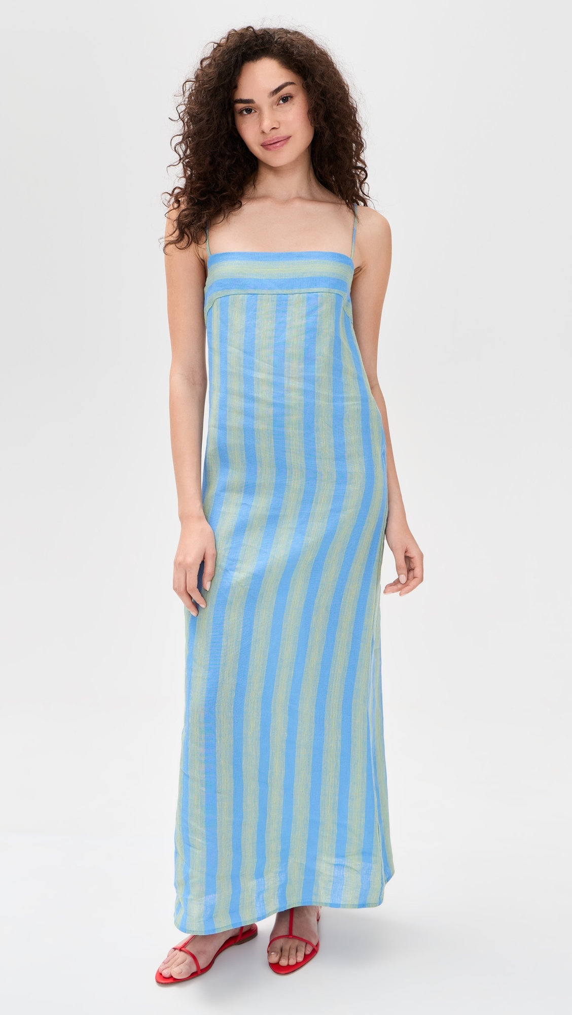 Laura Linen Dress Seaport Stripe