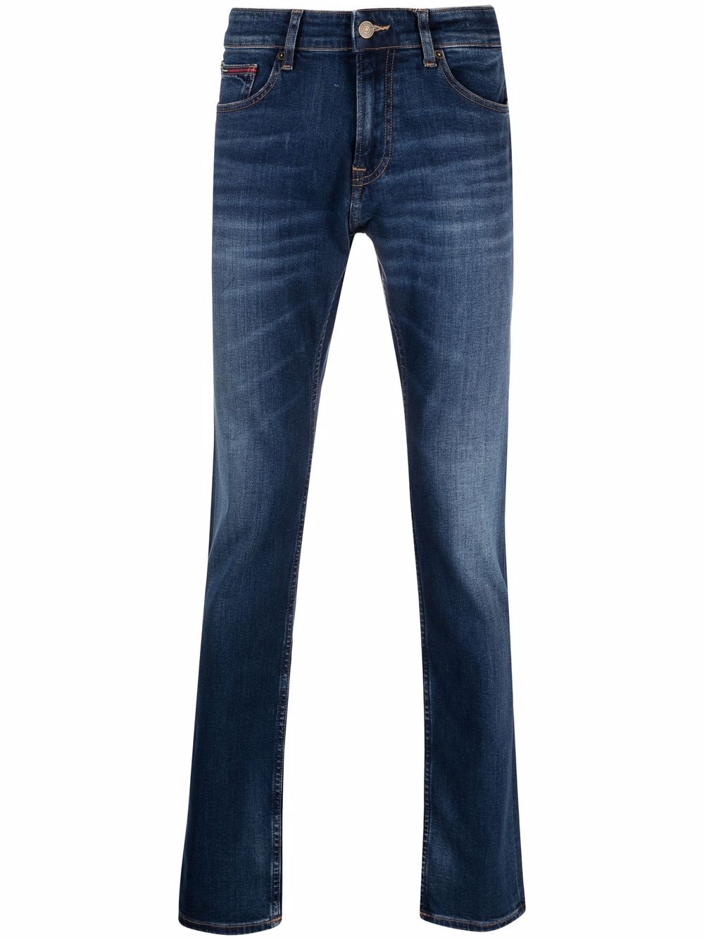 Logo-patch slim fit jeans - Blue