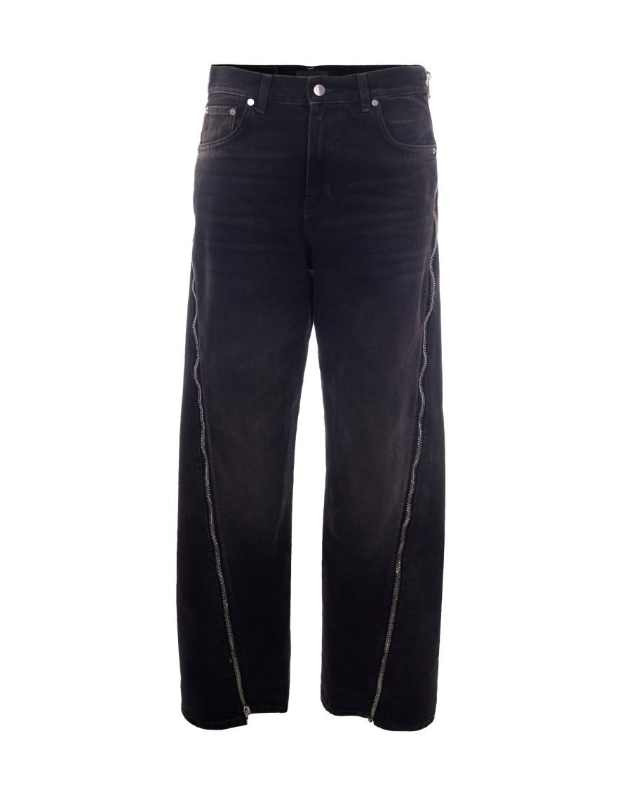 Bonnie High Rise Zip Trim Straight Leg Jeans in Vintage