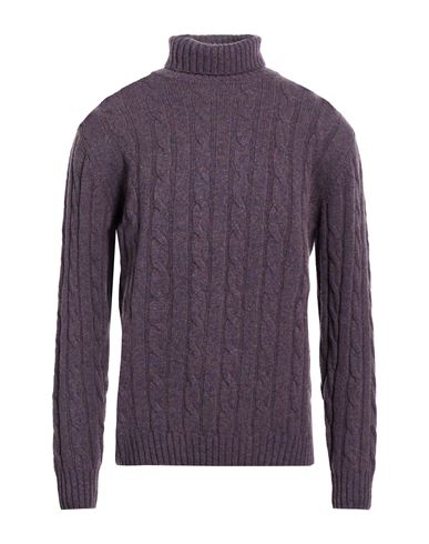 Man Turtleneck Dark purple Size L Wool