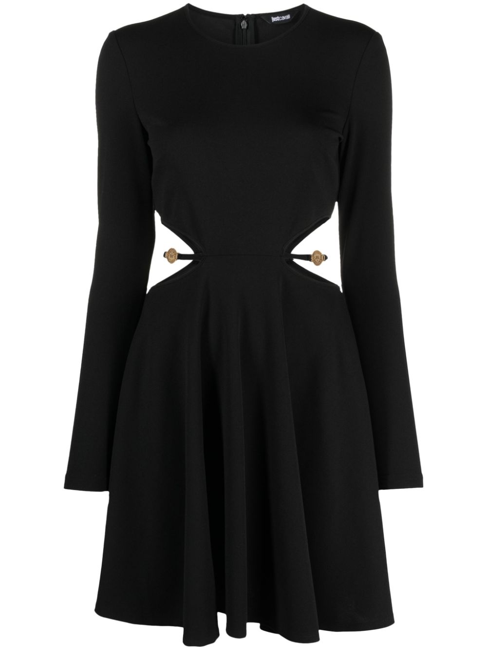 Tiger-head embellished minidress - Black