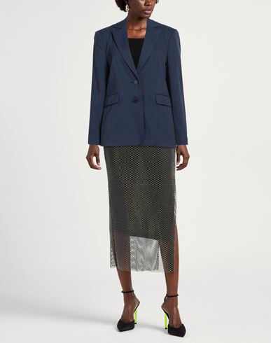Woman Blazer Navy Size 12 Polyester, Viscose, Elastane