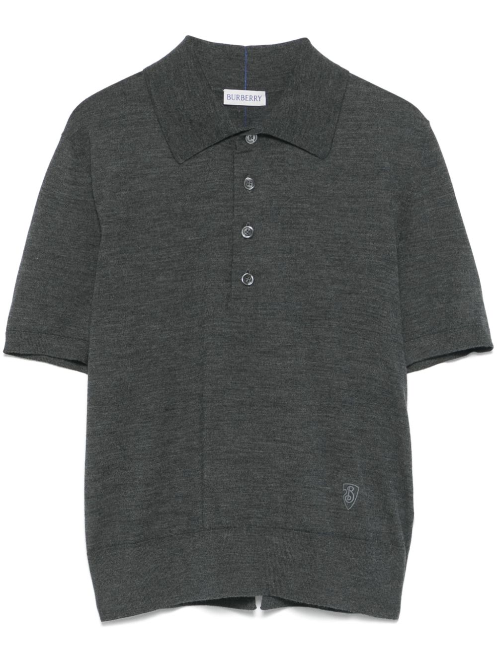 Wool polo top - Grey