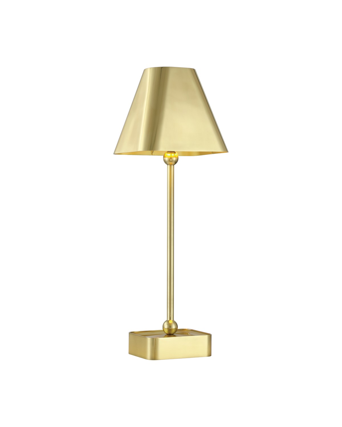 Polished Brass Table Lamp from the Gadabout Brass Cordless Table Lamp Collection
