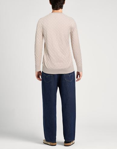 Man Sweater Beige Size M Cotton, Wool