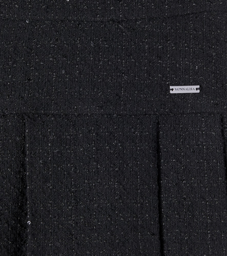 Pleated tweed skirt
