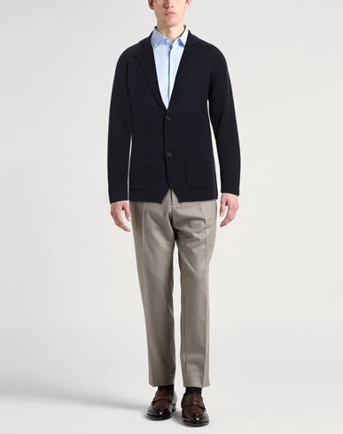 Man Cardigan Midnight blue Size 38 Cotton
