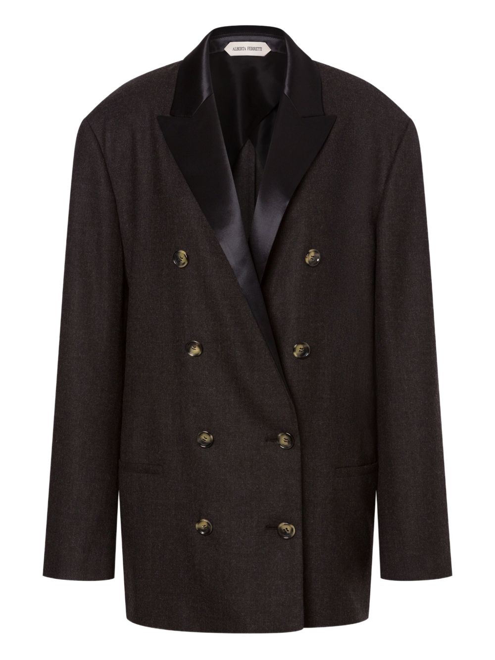 Double-breasted wool blazer - Grey