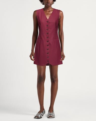 Woman Mini dress Garnet Size 4 Polyester, Virgin Wool, Elastane