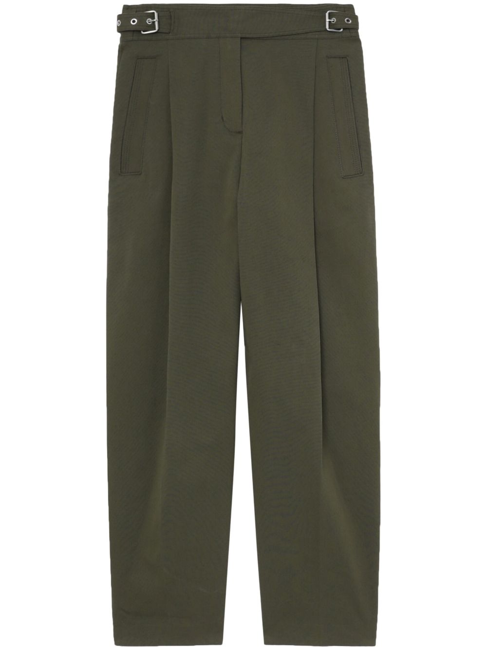 3.1 Phillip Lim high-waisted belted cropped trousers - Green