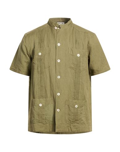 Man Shirt Military green Size L Cotton, Linen