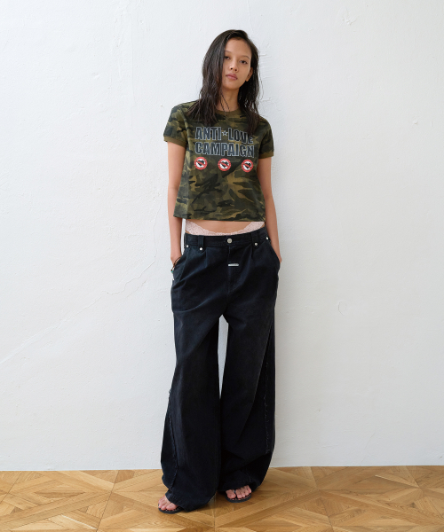 ANTI LOVE CAMO RINGER TEE KHAKI