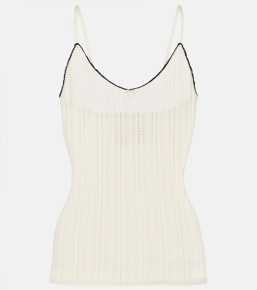 India pointelle silk and cotton camisole