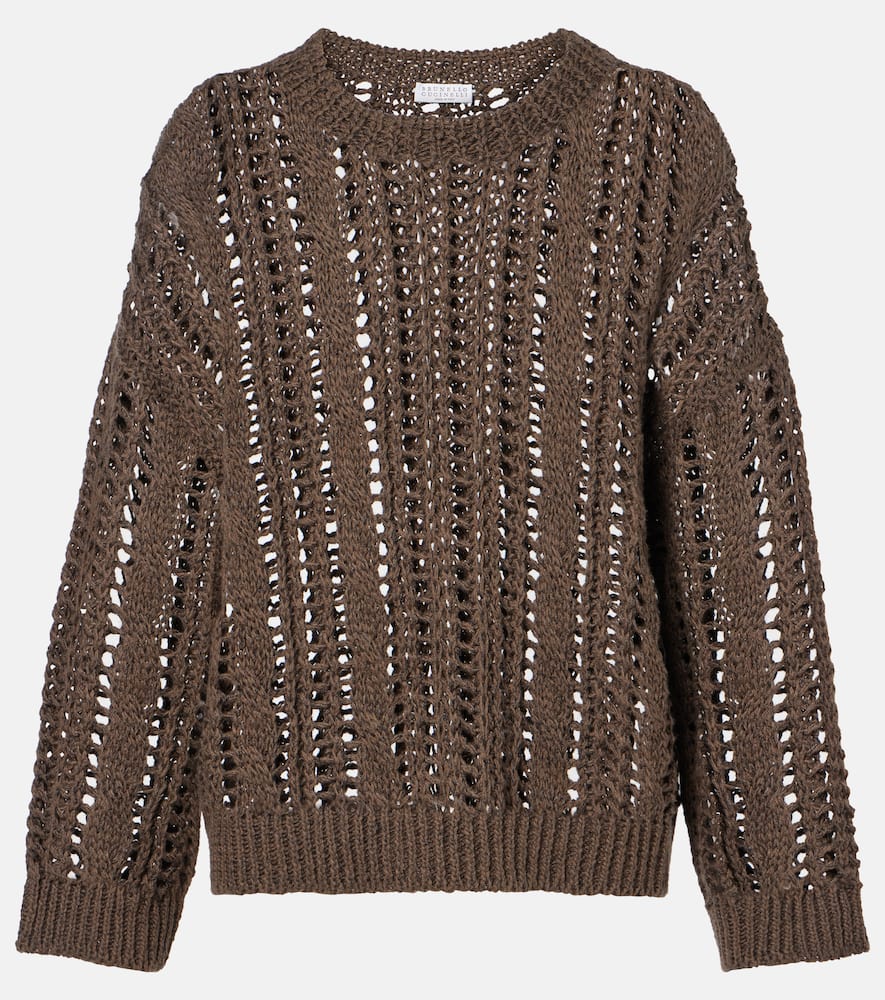 Jute and cotton-blend sweater