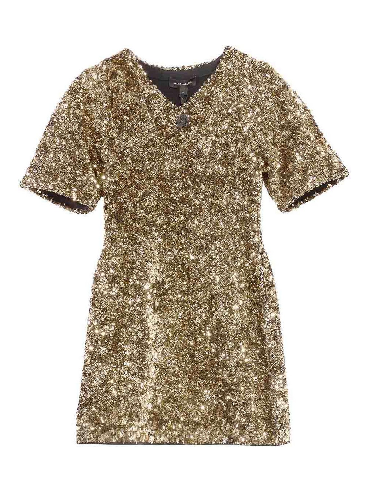Sequin V-Neck Knit Dress